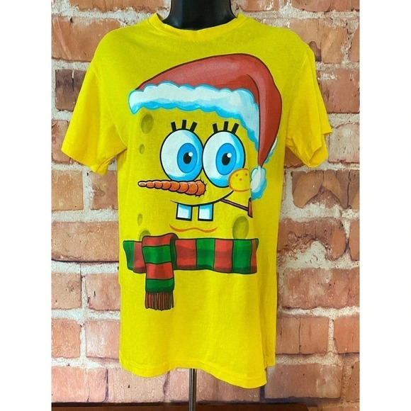 SpongeBob Nickelodeon Women's Christmas Short Sleeve Small Snowman Pre-owned - Picture 1 of 6